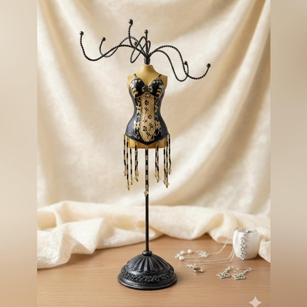 Burlesque Corset Dress Form Jewelry Stand
